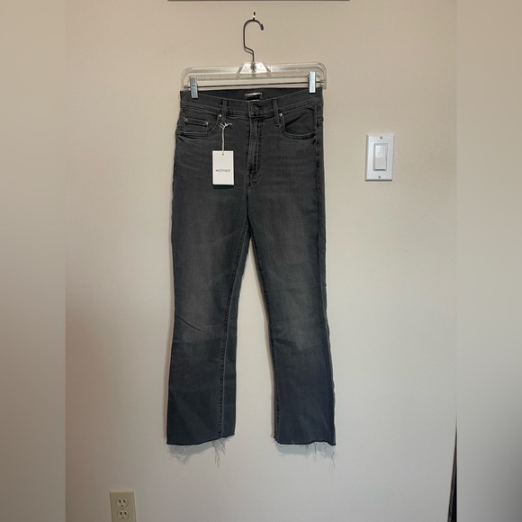 NWT MOTHER INSIDER CROP STEP FRAY straight grey jeans 26 - Picture 5 of 10